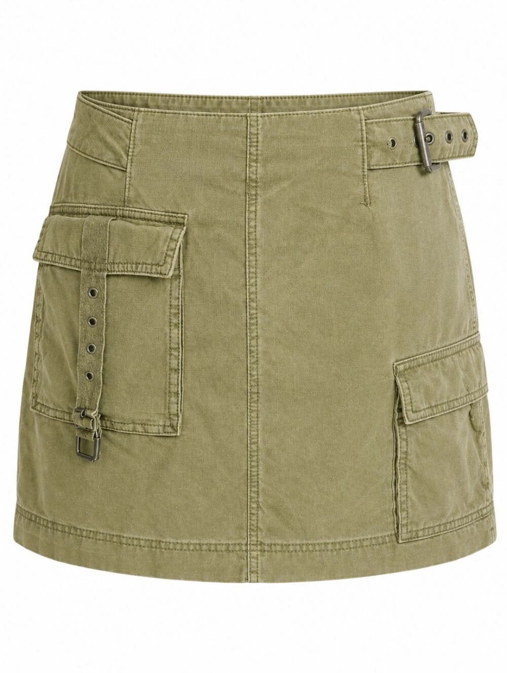 Free People Olive Green Cargo Mini Skirt Size 4 Utility Military Style
